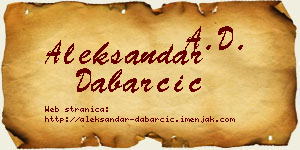 Aleksandar Dabarčić vizit kartica